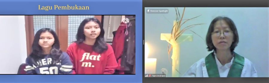 Pemimpin ibadat mb Nani Dan pengisi lagu omk Albertus--